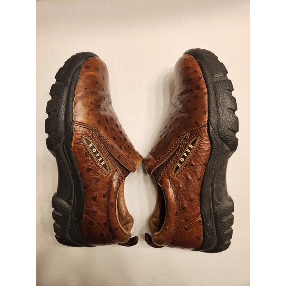 ROPER Performance Slip On Comfort Shoe Womens 7.5 Brown Leather Rugged Western - Picture 9 of 11